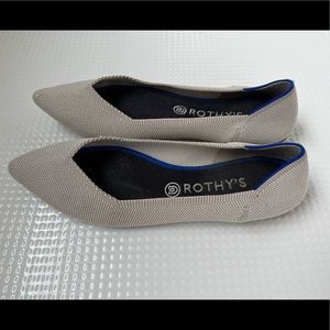 Rothy’s Pointed Toe Flat - Retired Light Gray Birdseye - Women’s 11